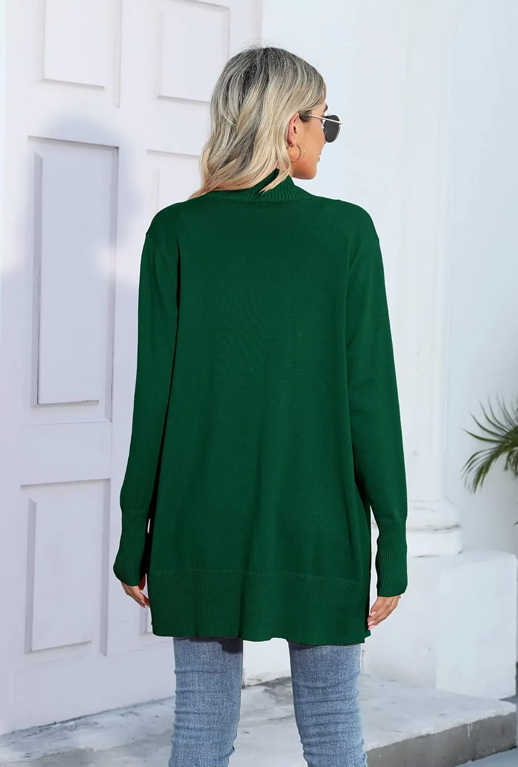 SUEANI Women's Open Front Casual Long Sleeve Knitwear Classic Sweaters Cardigan with Pockets