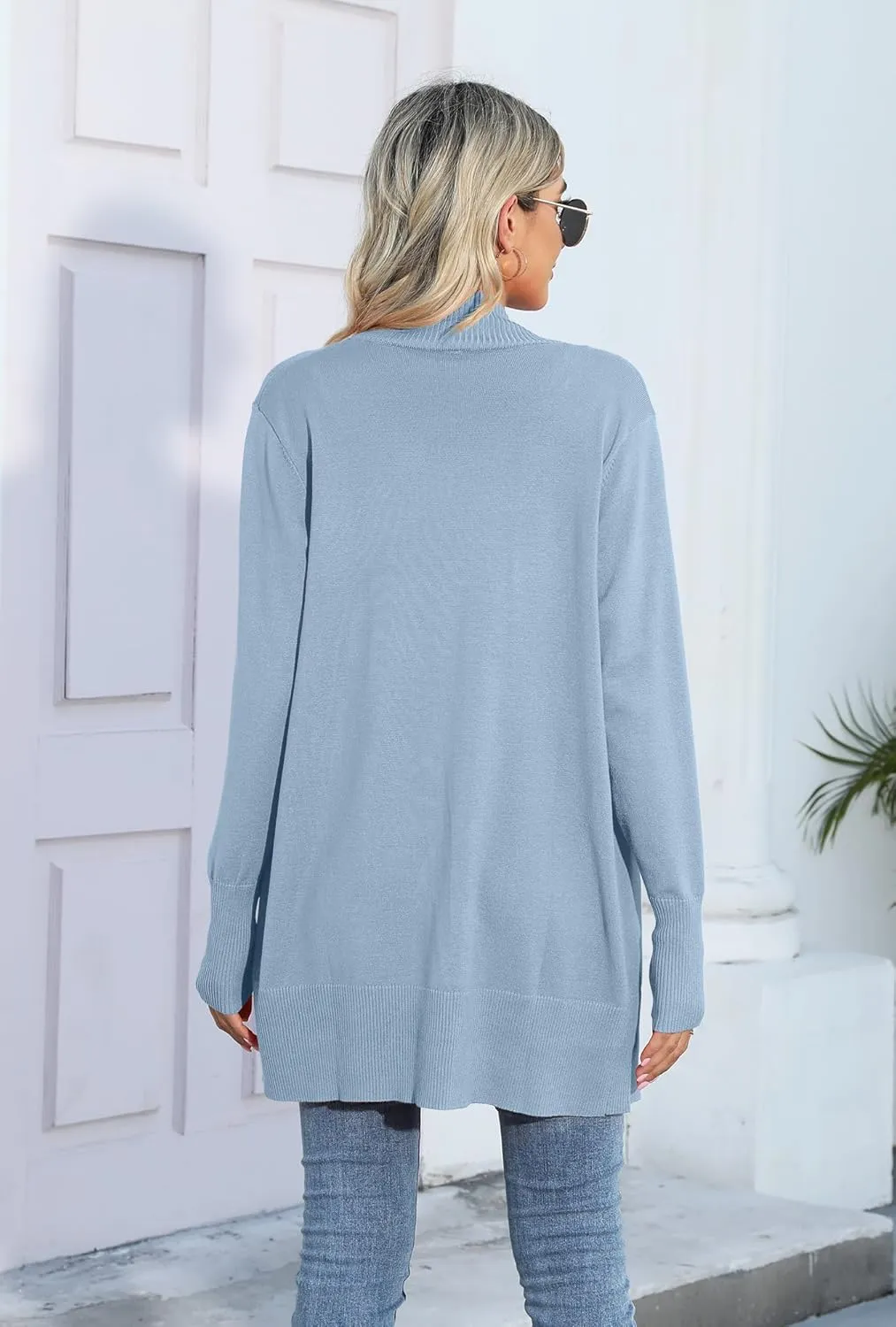 SUEANI Women's Open Front Casual Long Sleeve Knitwear Classic Sweaters Cardigan with Pockets