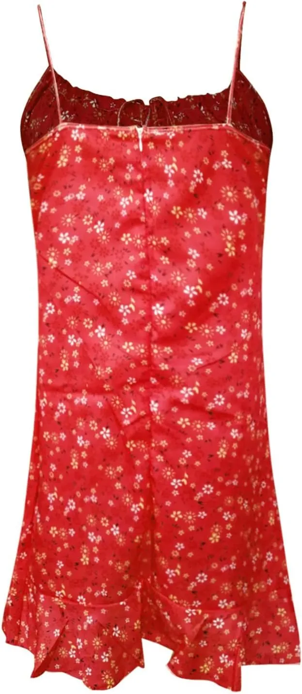 Summer Dresses for Women 2024 Sexy Camisole Sleveless Floral Print Ruched Ruffle Hem Stretch Soft Comfortable Dress