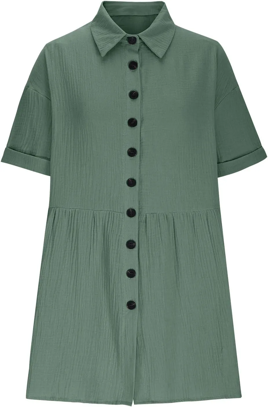 Summer Dresses for Women 2025 Trendy Linen Cotton Short Sleeve Sundressses Button Down Wedding Guest Mini Outfits