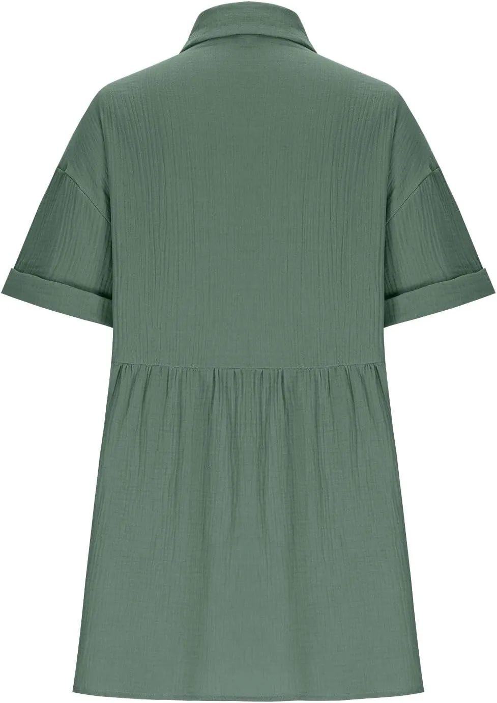 Summer Dresses for Women 2025 Trendy Linen Cotton Short Sleeve Sundressses Button Down Wedding Guest Mini Outfits