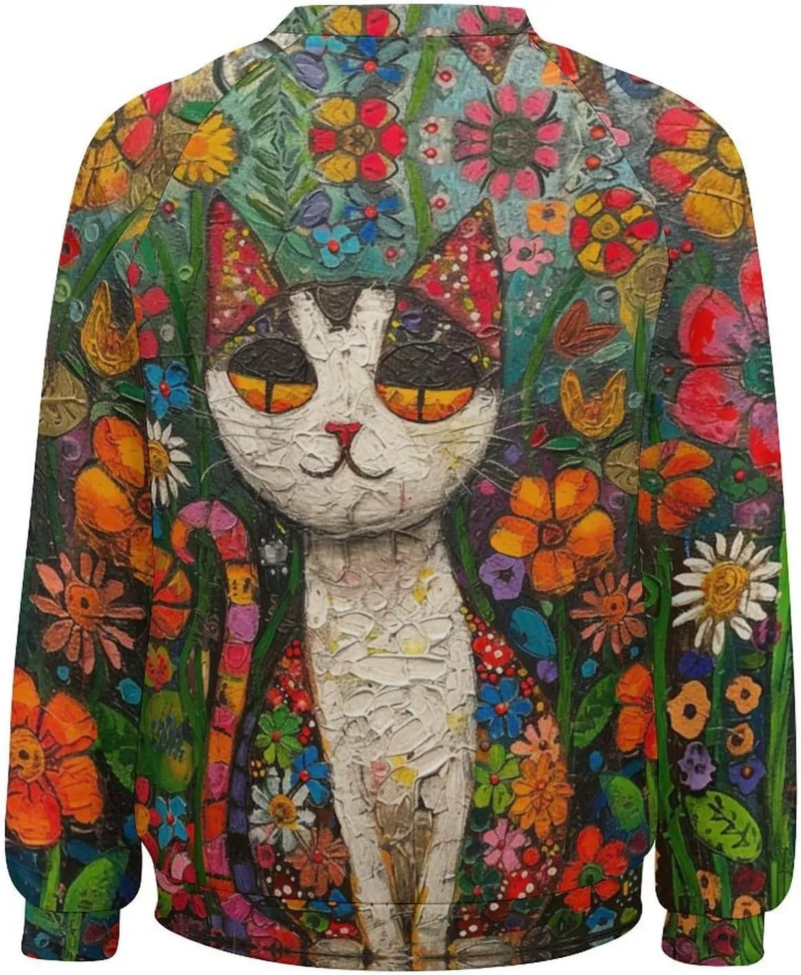 Sweatshirt for Women Cute Cat Print Crewneck Casual Vacation Cotton Fashion Funny Winter Oversized Sweaters