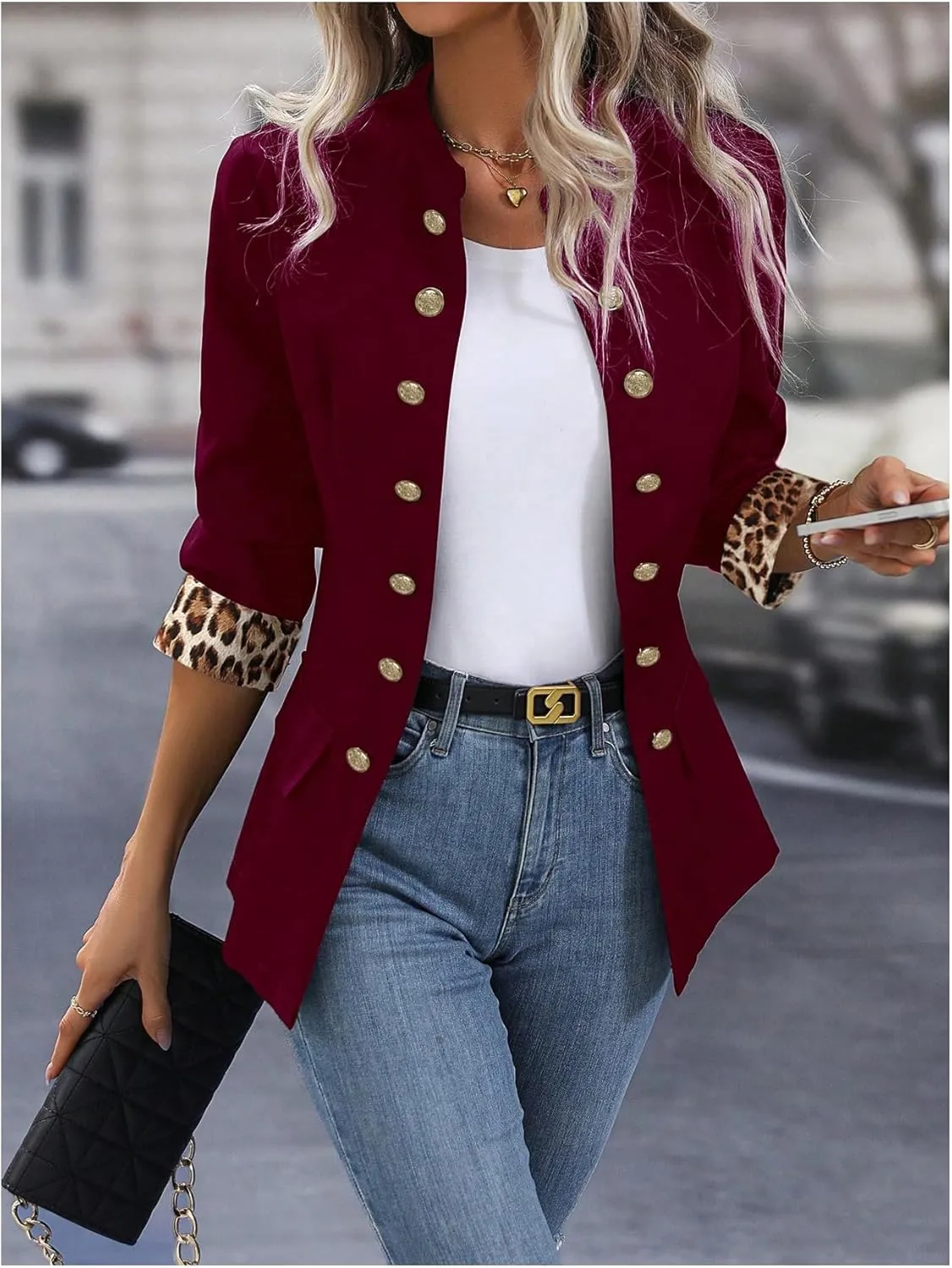 SweatyRocks Women's Casual Blazers Button Open Front Lightweight Work Office Suit Jackets Blazer