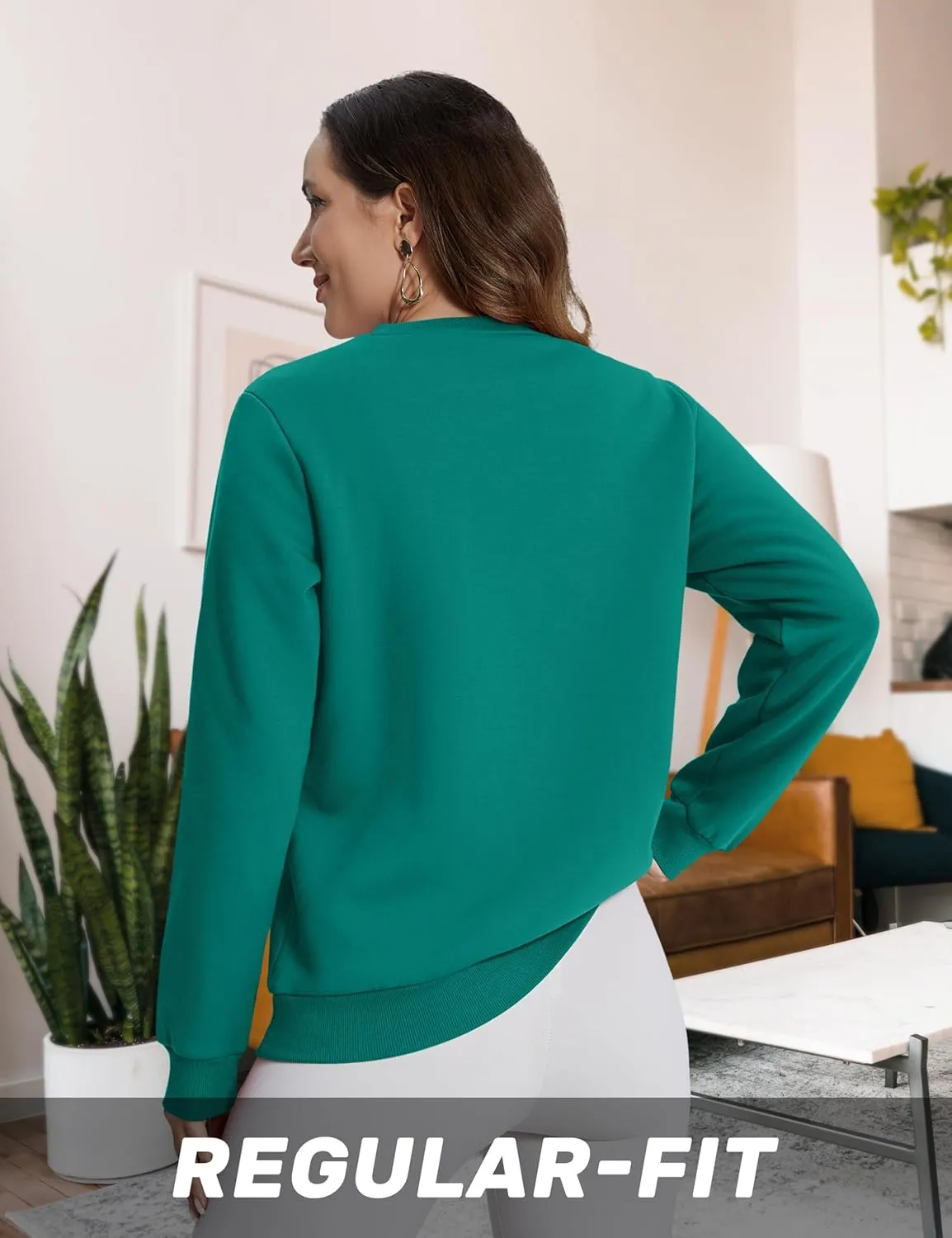 TACVASEN Womens Sherpa Lined Sweatshirts Casual Crewneck Cute Fleece Pullover Long Sleeve Thermal Shirts