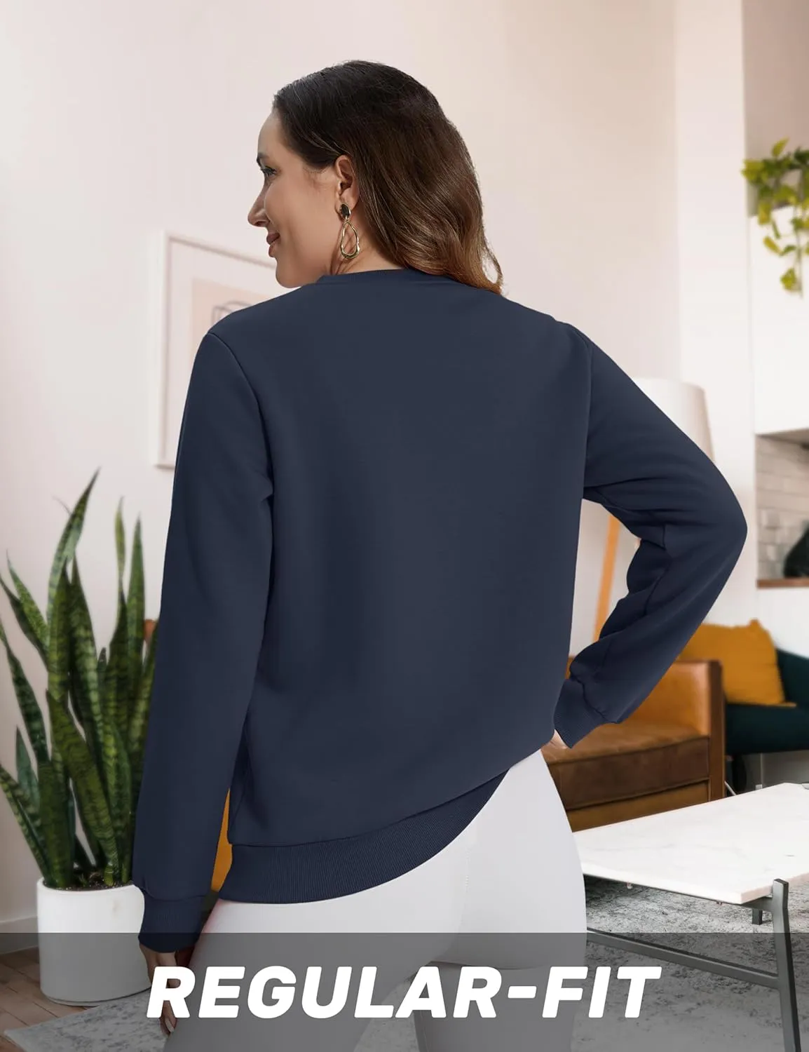 TACVASEN Womens Sherpa Lined Sweatshirts Casual Crewneck Cute Fleece Pullover Long Sleeve Thermal Shirts