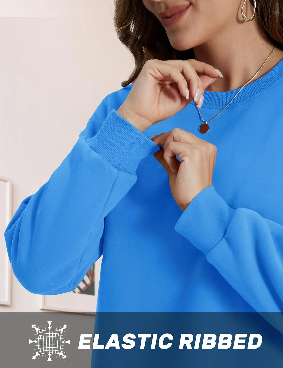 TACVASEN Womens Sherpa Lined Sweatshirts Casual Crewneck Cute Fleece Pullover Long Sleeve Thermal Shirts