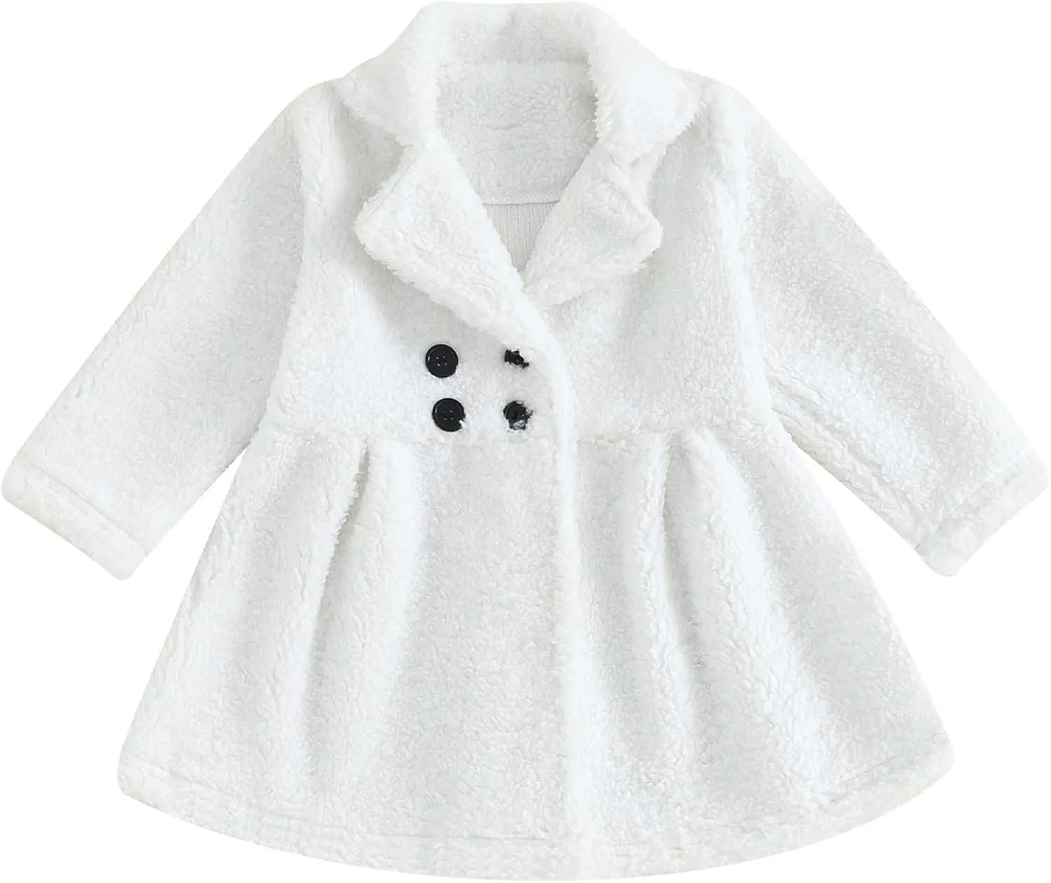 Toddler Baby Girl Fall Winter Clothes Sherpa Trench Coat Fleece Princess Dress Coat Jacket Kids Overcoat 1-6Y