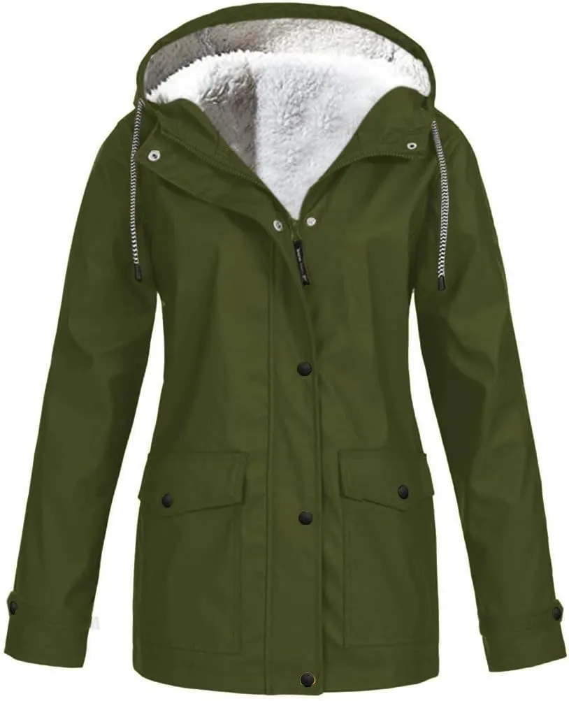 Trench Coat Petite Women Rain Jacket Waterproof Long Rain Coats Hooded Windbreaker Hooded Trench Coats S-5XL