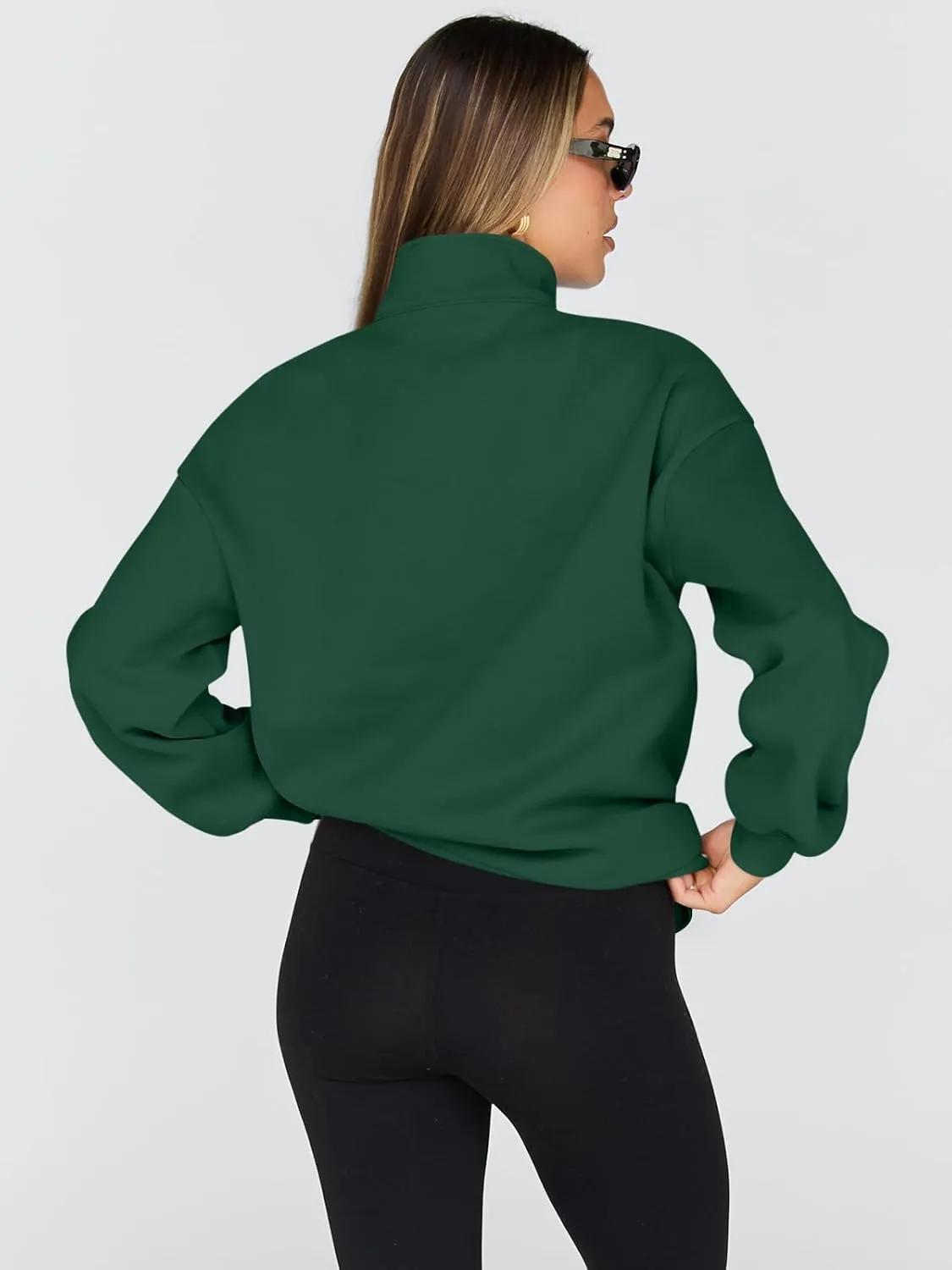 Trendy Queen Womens Oversized Sweatshirts Fall Fashion Hoodies Half Zip Pullover Long Sleeve Shirts Clothes Outfits