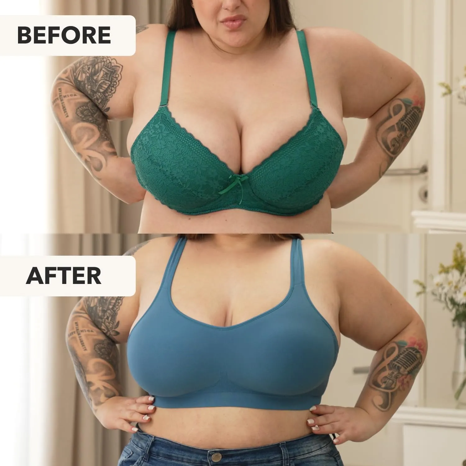 Truekind Bras for Women - Comfortable Wireless Support Bra, Seamless Full Coverage No Underwire Bra for Everyday Comfort