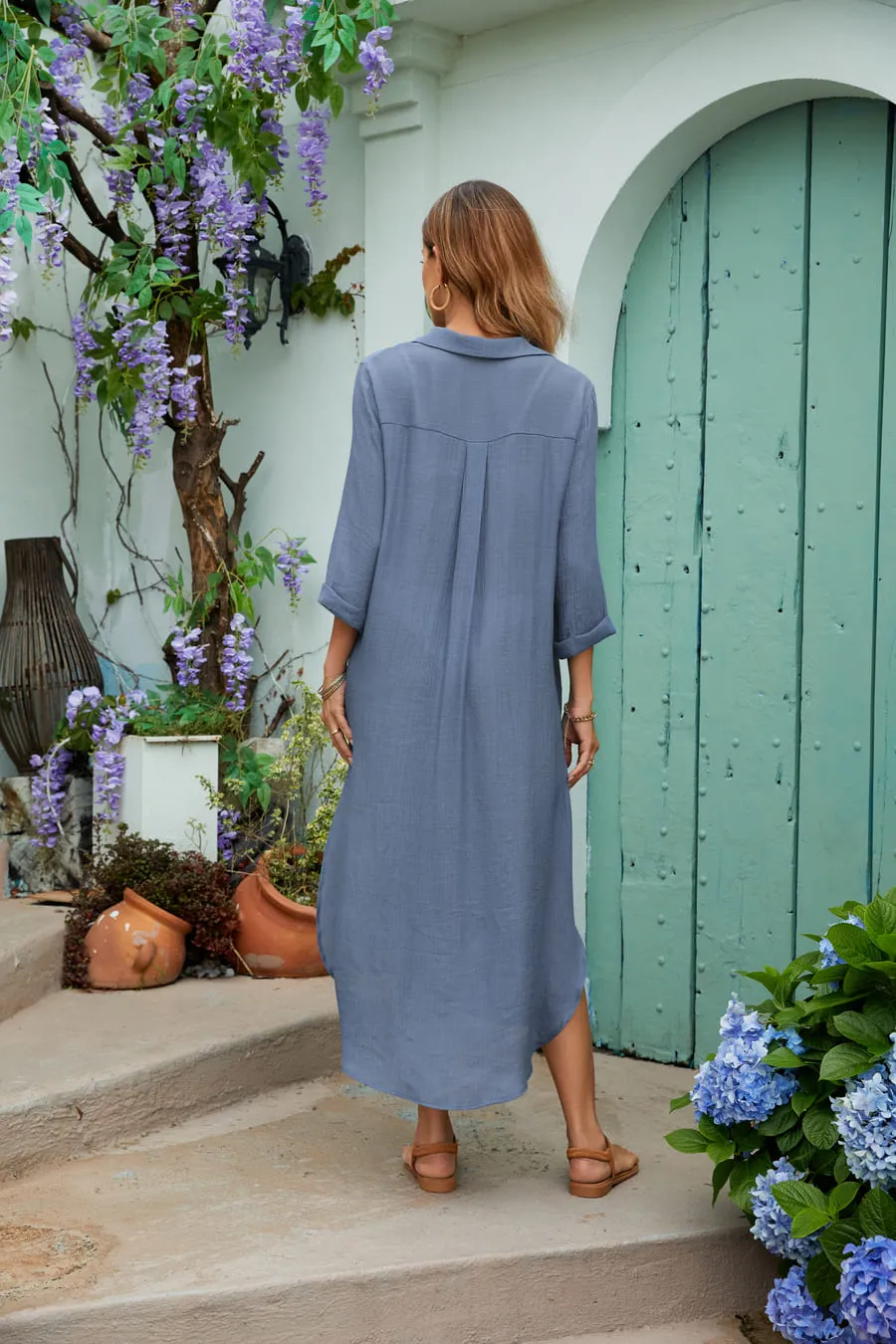 V-Neck Kaftan with Pockets