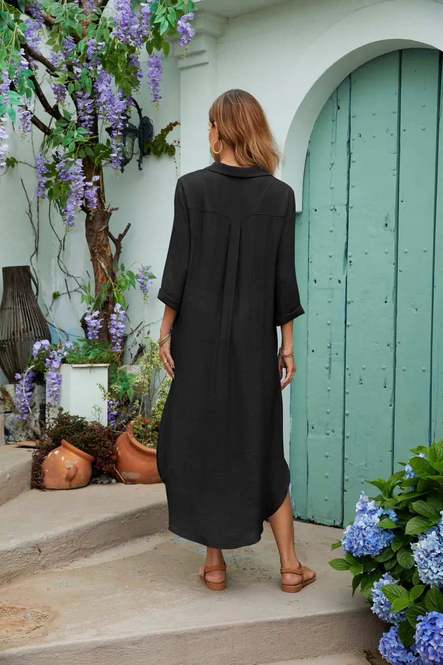 V-Neck Kaftan with Pockets