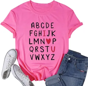Valentines Shirts for Women Cute Coffee Latte Graphic Holiday Casual Outfit Short Sleeve Tops