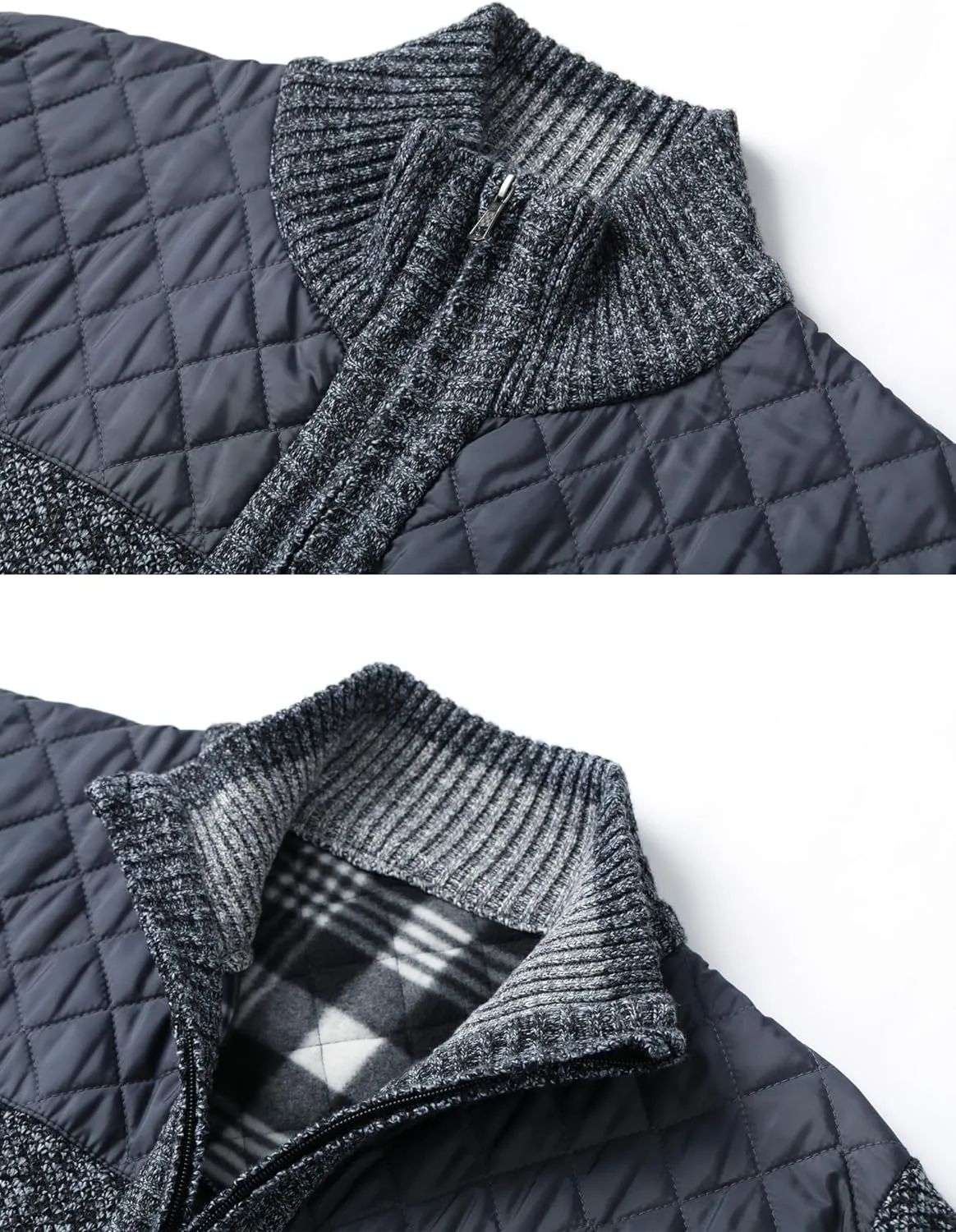 Vcansion Men's Classic Cardigan Sweaters Stand Collar Slim Fit Casual Knitted Sweater