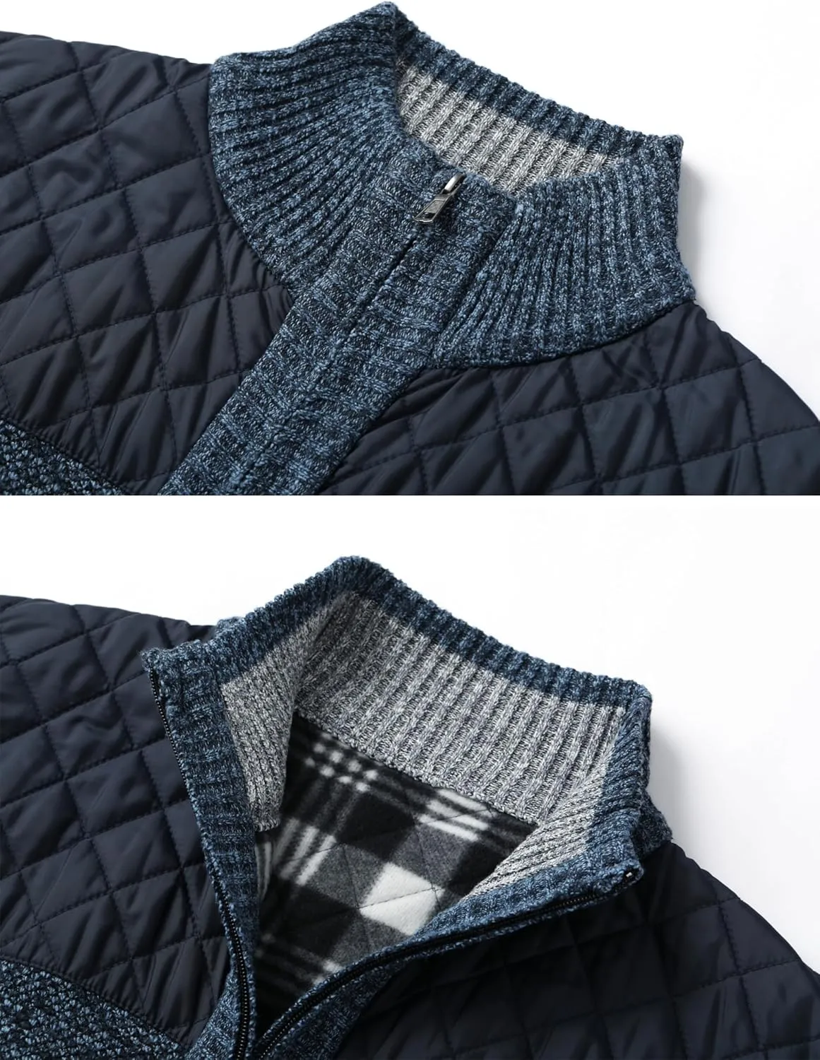 Vcansion Men's Classic Cardigan Sweaters Stand Collar Slim Fit Casual Knitted Sweater
