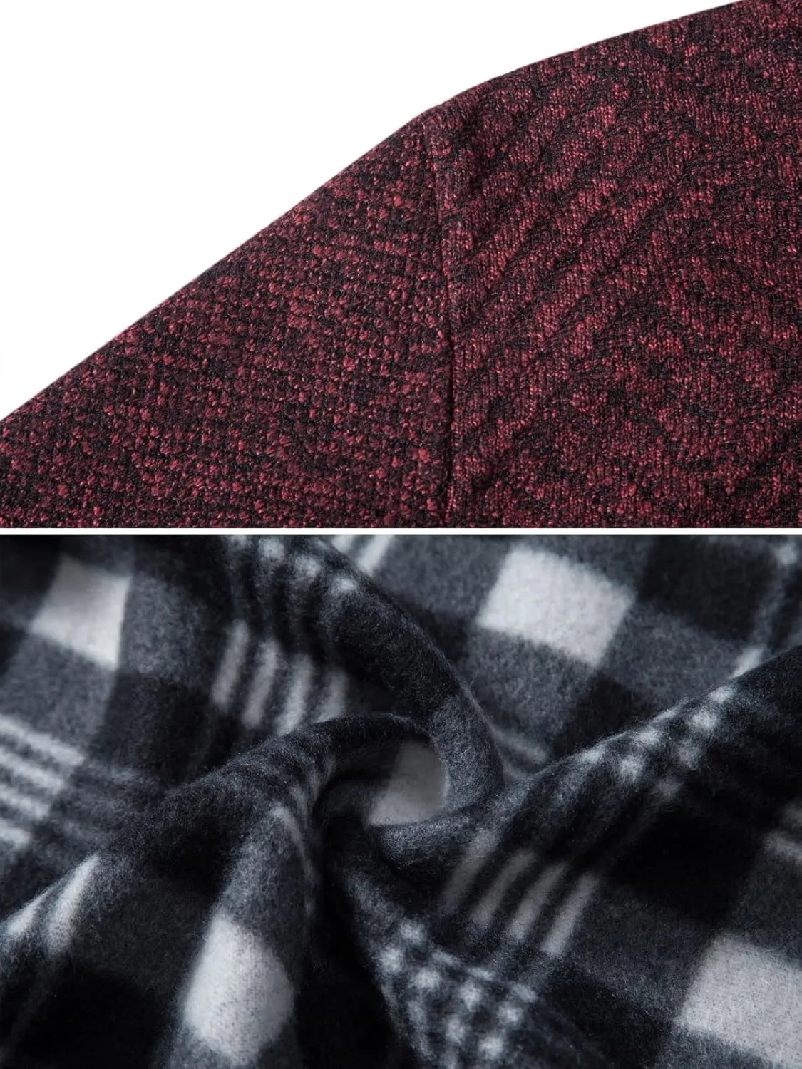 Vcansion Men's Slim Fit Full Zip Up Stand Collar Casual Knitted Sweaters Cardigan with Pockets
