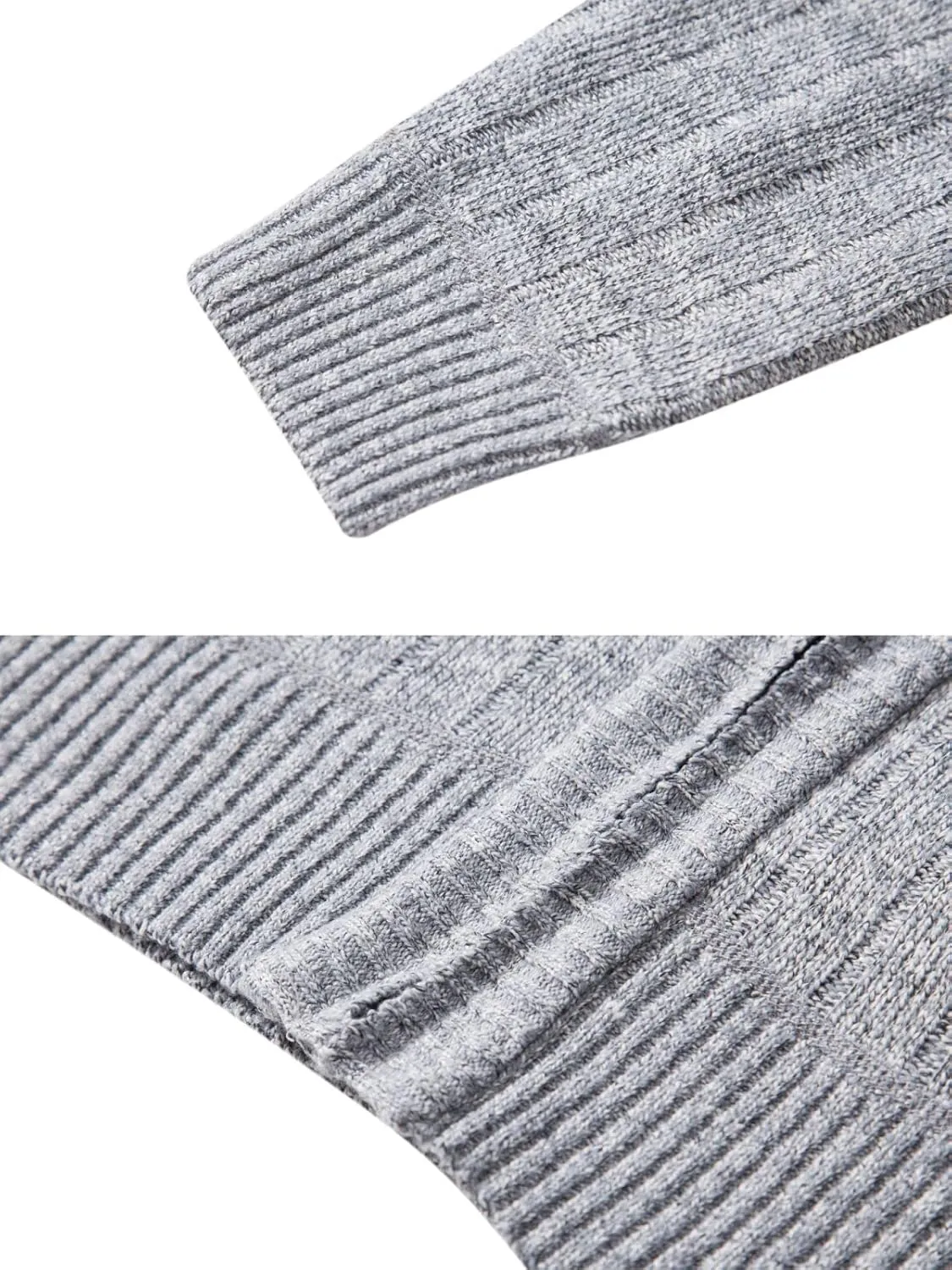 Vcansion Men's Slim Fit Full Zip Up Stand Collar Casual Knitted Sweaters Cardigan with Pockets