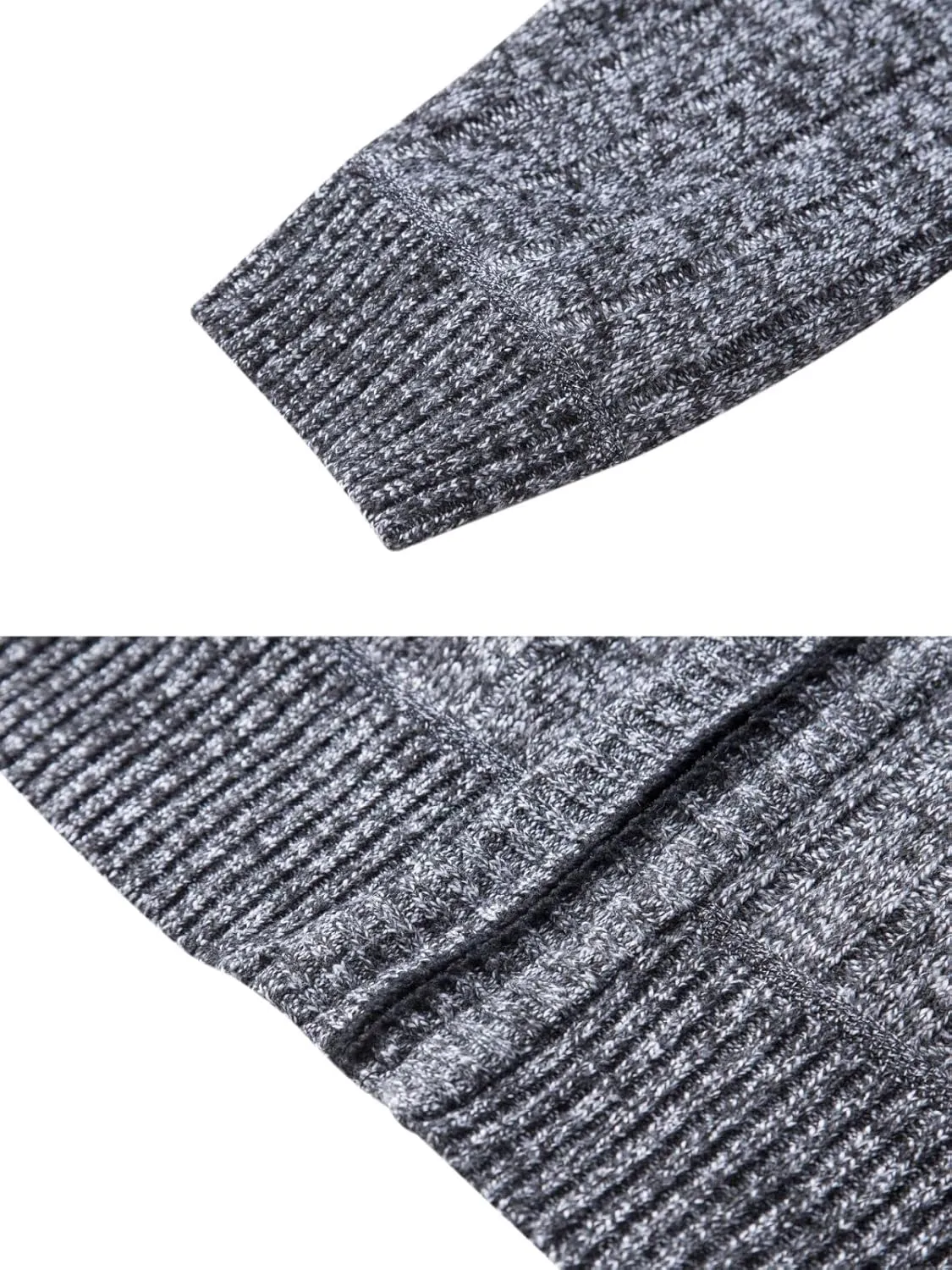 Vcansion Men's Slim Fit Full Zip Up Stand Collar Casual Knitted Sweaters Cardigan with Pockets