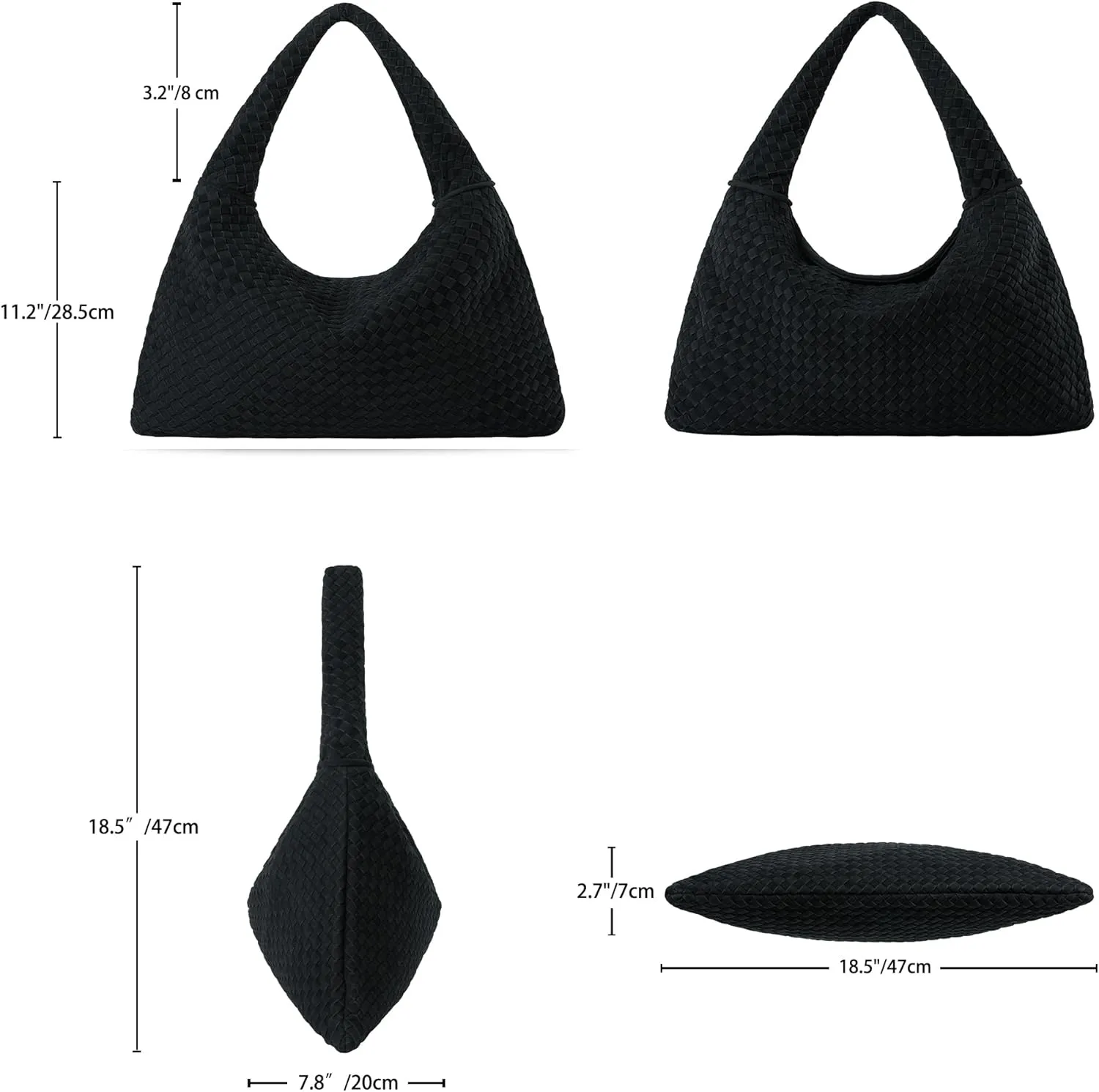 Vegan Leather Woven Tote, Vintage Suede Hobo, Suede Woven Purse, Large Leather Shoulder Bag Braided Hobo