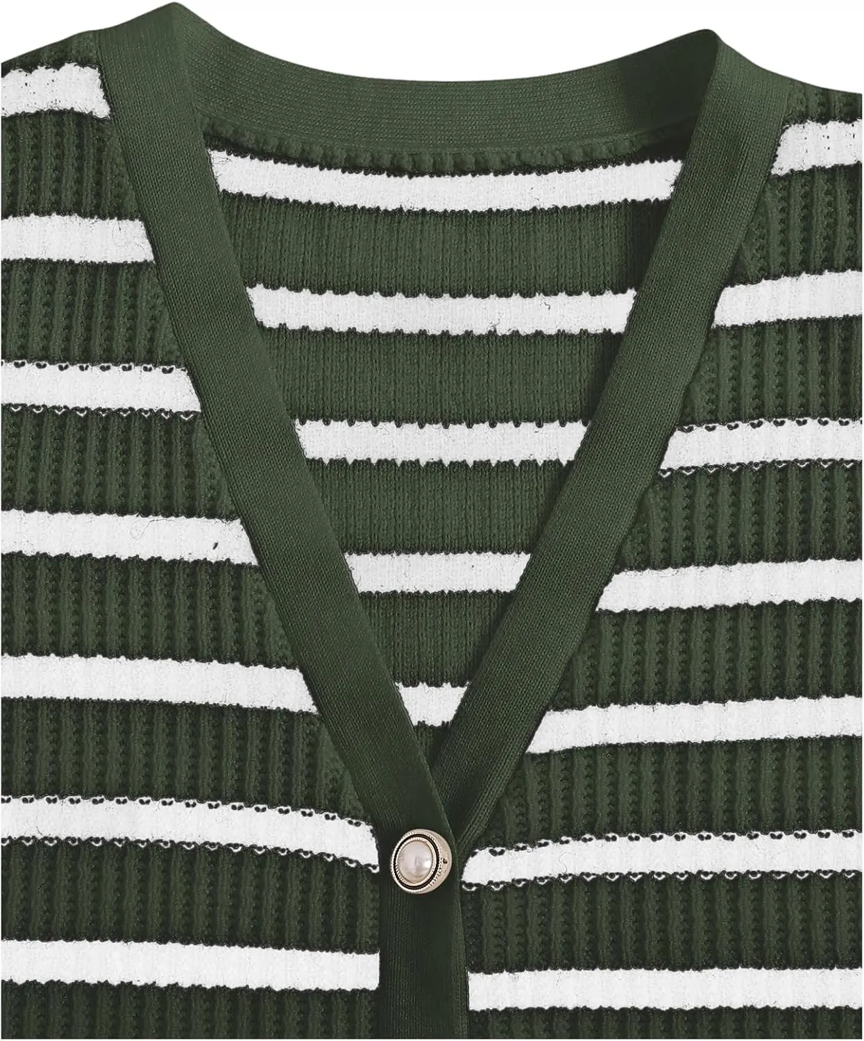 Verdusa Women's Sweater Vest Old Money Trendy Tops Striped Print Button Front Sleeveless Knit Sweaters
