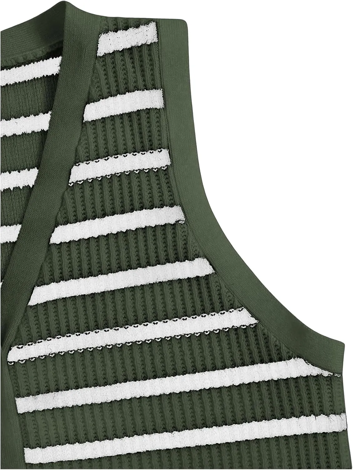 Verdusa Women's Sweater Vest Old Money Trendy Tops Striped Print Button Front Sleeveless Knit Sweaters