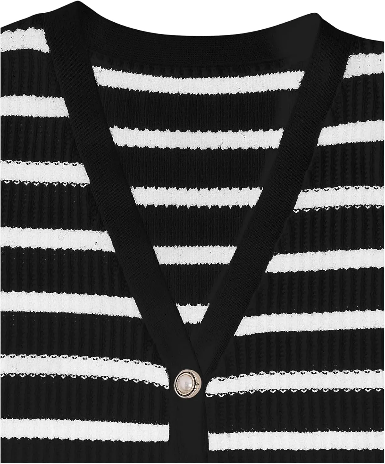 Verdusa Women's Sweater Vest Old Money Trendy Tops Striped Print Button Front Sleeveless Knit Sweaters