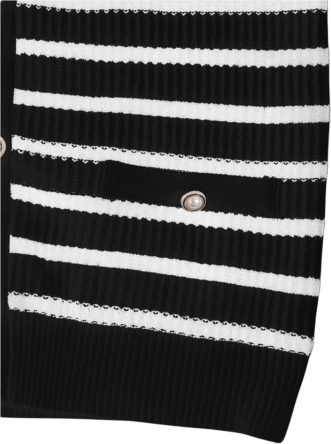 Verdusa Women's Sweater Vest Old Money Trendy Tops Striped Print Button Front Sleeveless Knit Sweaters