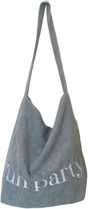 Vintage Corduroy Shoulder Bag Soft Fabric Underarm Pack Large Capacity Satchel Handbag Fashion Accessory