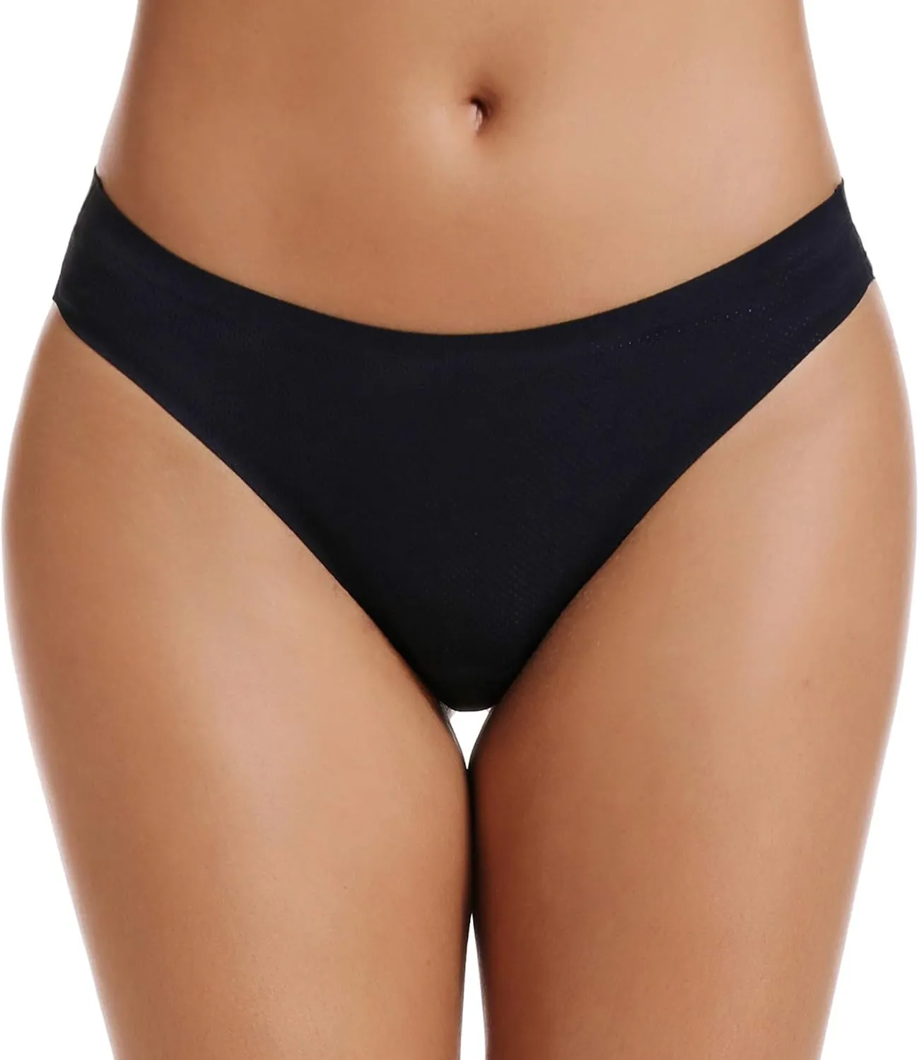voenxe Seamless Women Underwear Thongs,No Show Ladies Thong,No Line Workout Breathable Comfortable Panties,Soft Undies,5-Pack