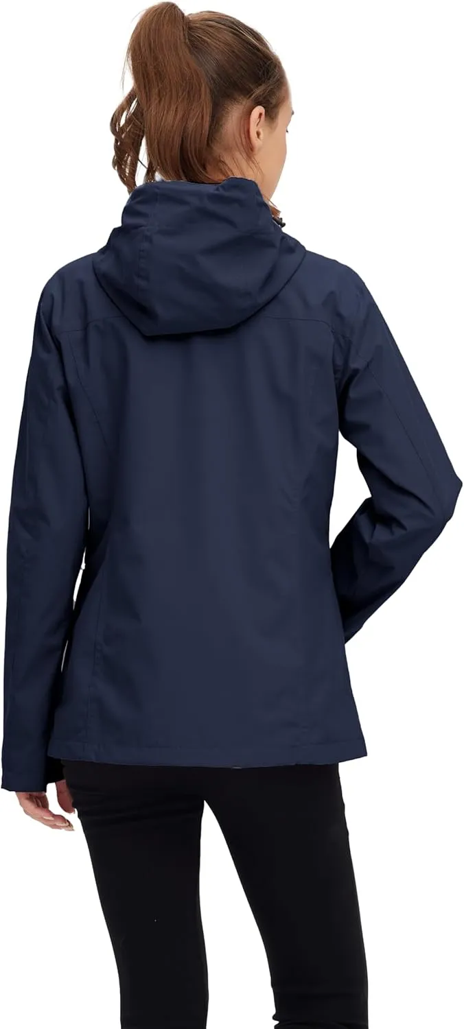 wantdo Women's Lightweight Rain Jacket Waterproof Hooded Raincoats Rain Coat Shell for Hiking
