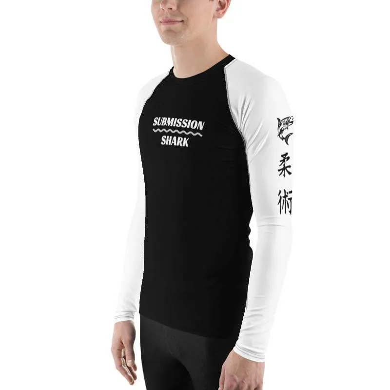 White SS Premium Standard ~ Men's BJJ Rash Guard
