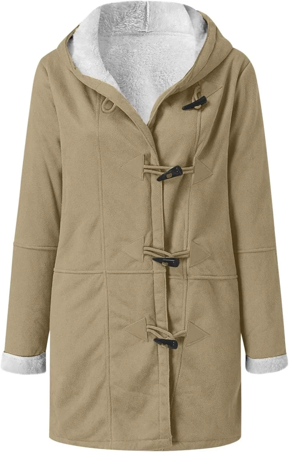 Winter Coats for Women 2024 Warm Sherpa Fleece Lined Jackets Hooded Plus Size Parka Faux Suede Pea Coat Outerwear