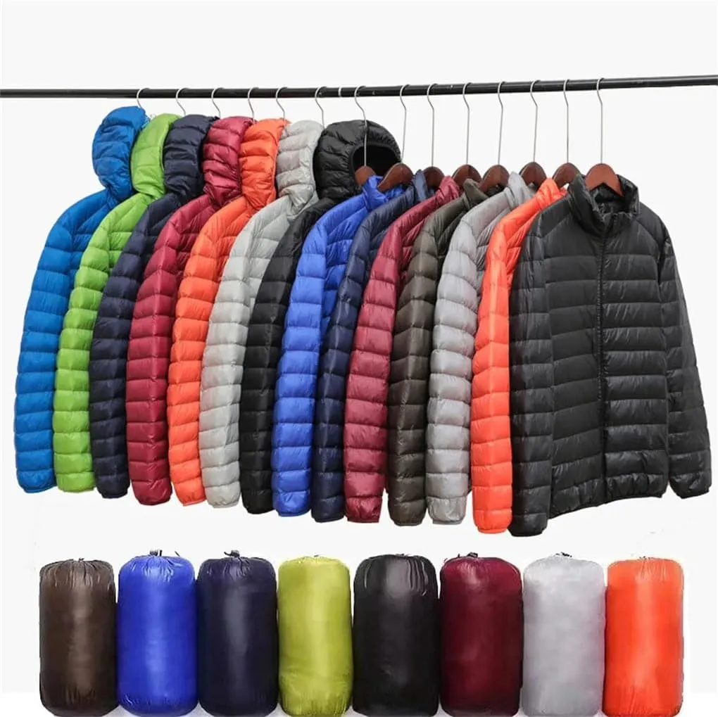 Winter Down Jacket Men Ultra Lightweight Packable Down Coat Men Hoodies Jackets