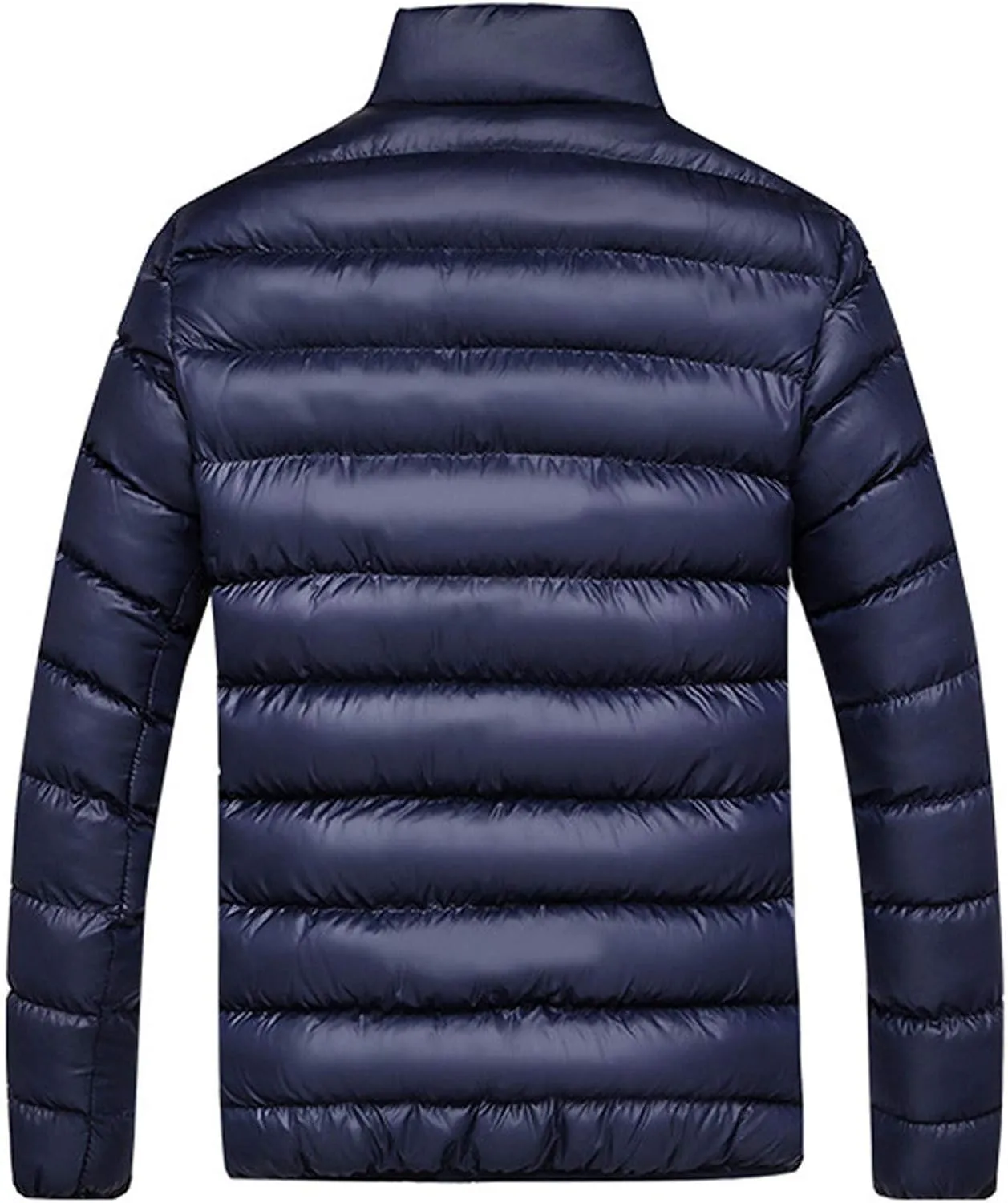 Winter Jackets for Men - Lightweight Puffer Coat, Full Zip, Warm Quilted, Packable Down Jacket with Stand Collar
