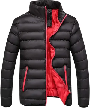 Winter Jackets for Men - Lightweight Puffer Coat, Full Zip, Warm Quilted, Packable Down Jacket with Stand Collar