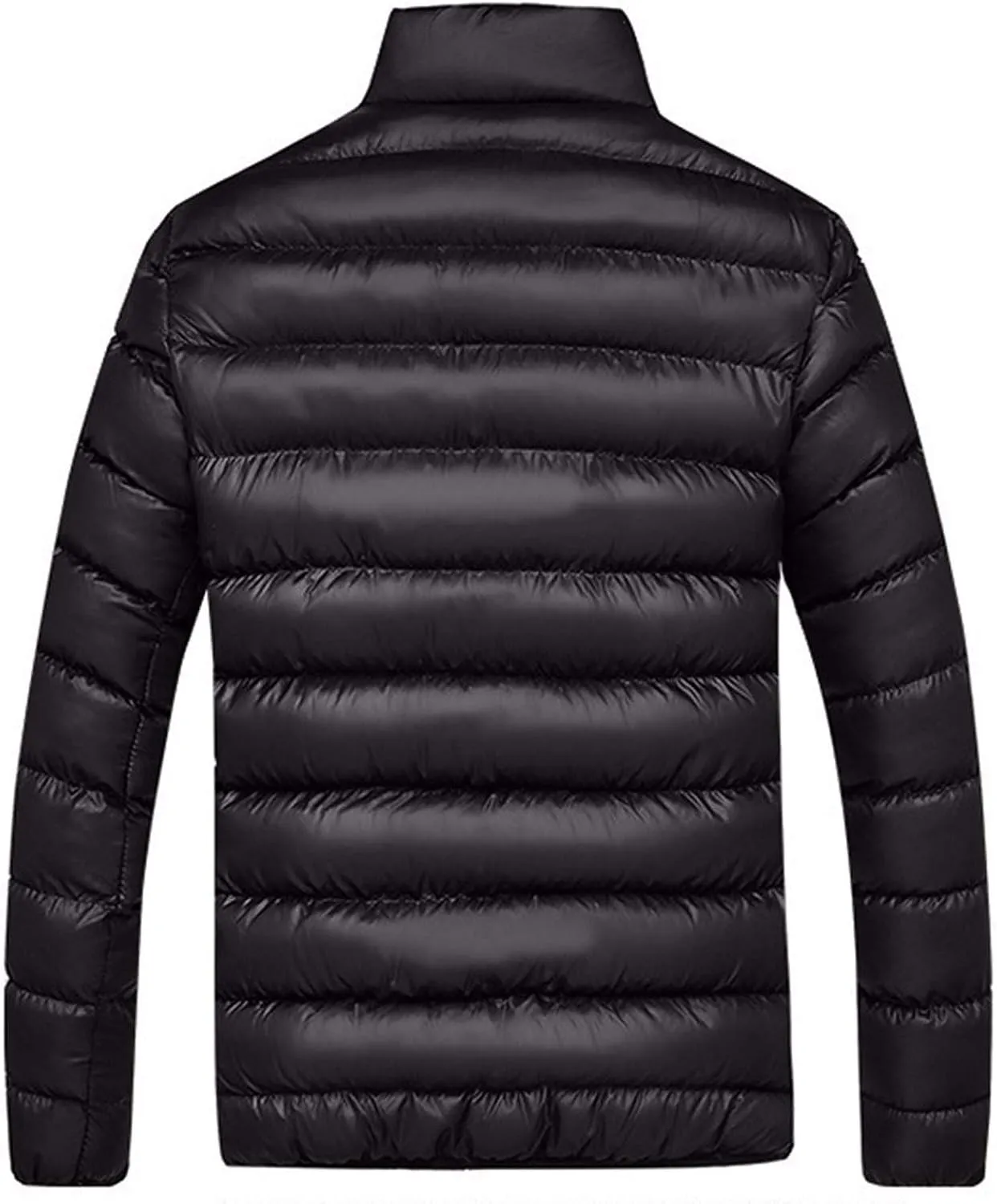 Winter Jackets for Men - Lightweight Puffer Coat, Full Zip, Warm Quilted, Packable Down Jacket with Stand Collar