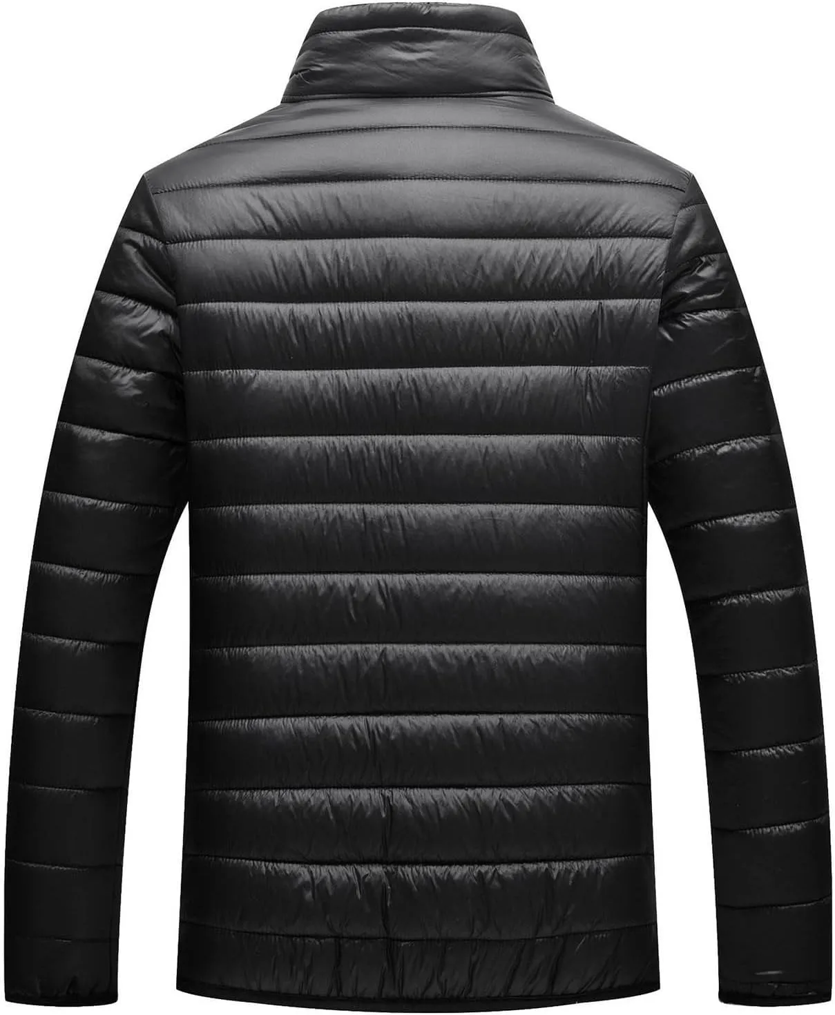 Winter Jackets for Men - Lightweight Puffer Coat, Full Zip, Warm Quilted, Packable Down Jacket with Stand Collar