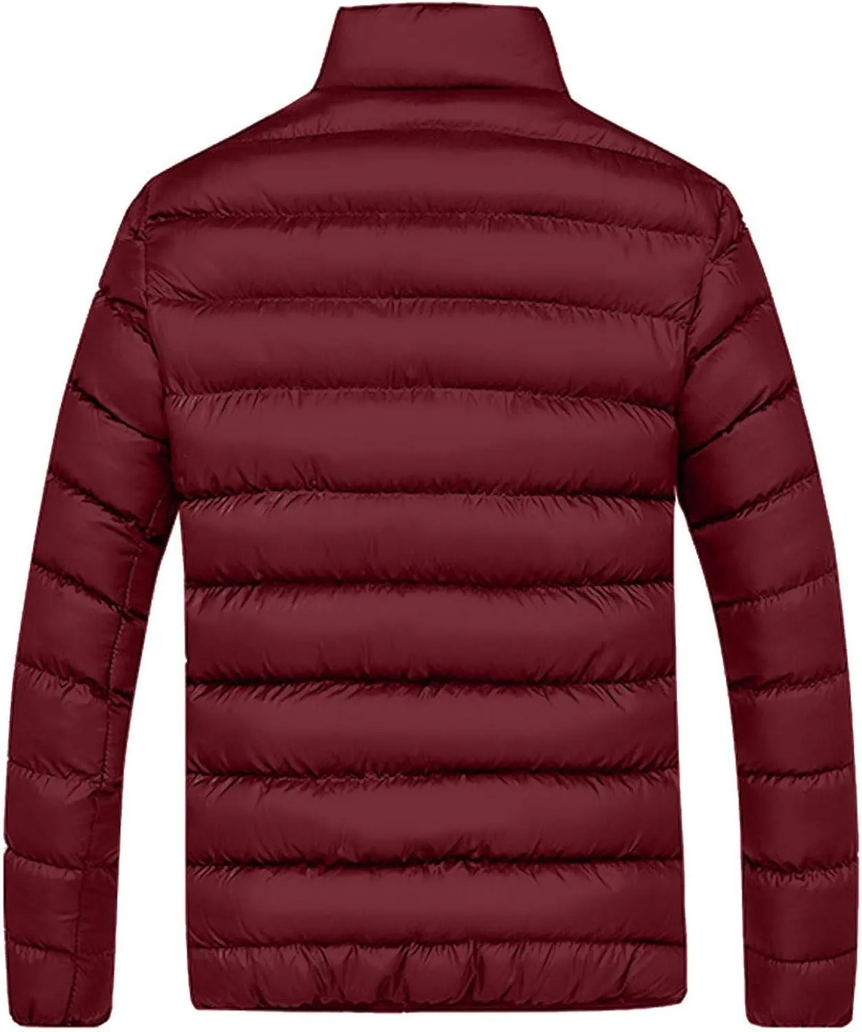 Winter Jackets for Men - Lightweight Puffer Coat, Full Zip, Warm Quilted, Packable Down Jacket with Stand Collar