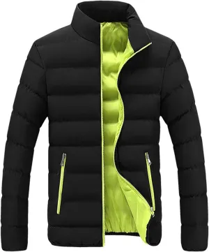 Winter Jackets for Men - Lightweight Puffer Coat, Full Zip, Warm Quilted, Packable Down Jacket with Stand Collar