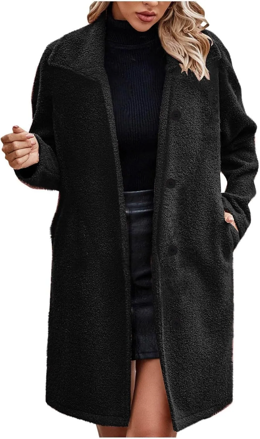 Winter Teddy Bear Long Coats for Women 2024 Fashion Oversized Jacket Fuzzy Fleece Faux Fur Sherpa Coats Outwear