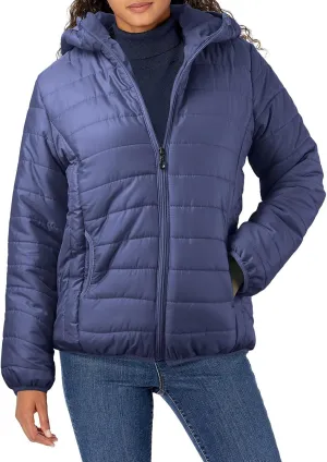 Women Down Jacket Lightweight Padded Quilted Jackets Fall Full Zip Cotton Coats Casual Warm Insulated Hooded Outwear
