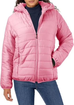 Women Down Jacket Lightweight Padded Quilted Jackets Fall Full Zip Cotton Coats Casual Warm Insulated Hooded Outwear
