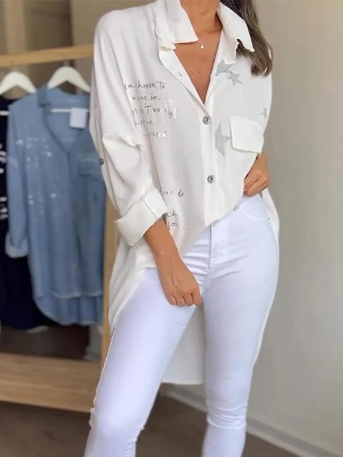 Women Long Denim Jacket Long Sleeve Trench Coat Button Down Casual Lightweight Outfits Coat
