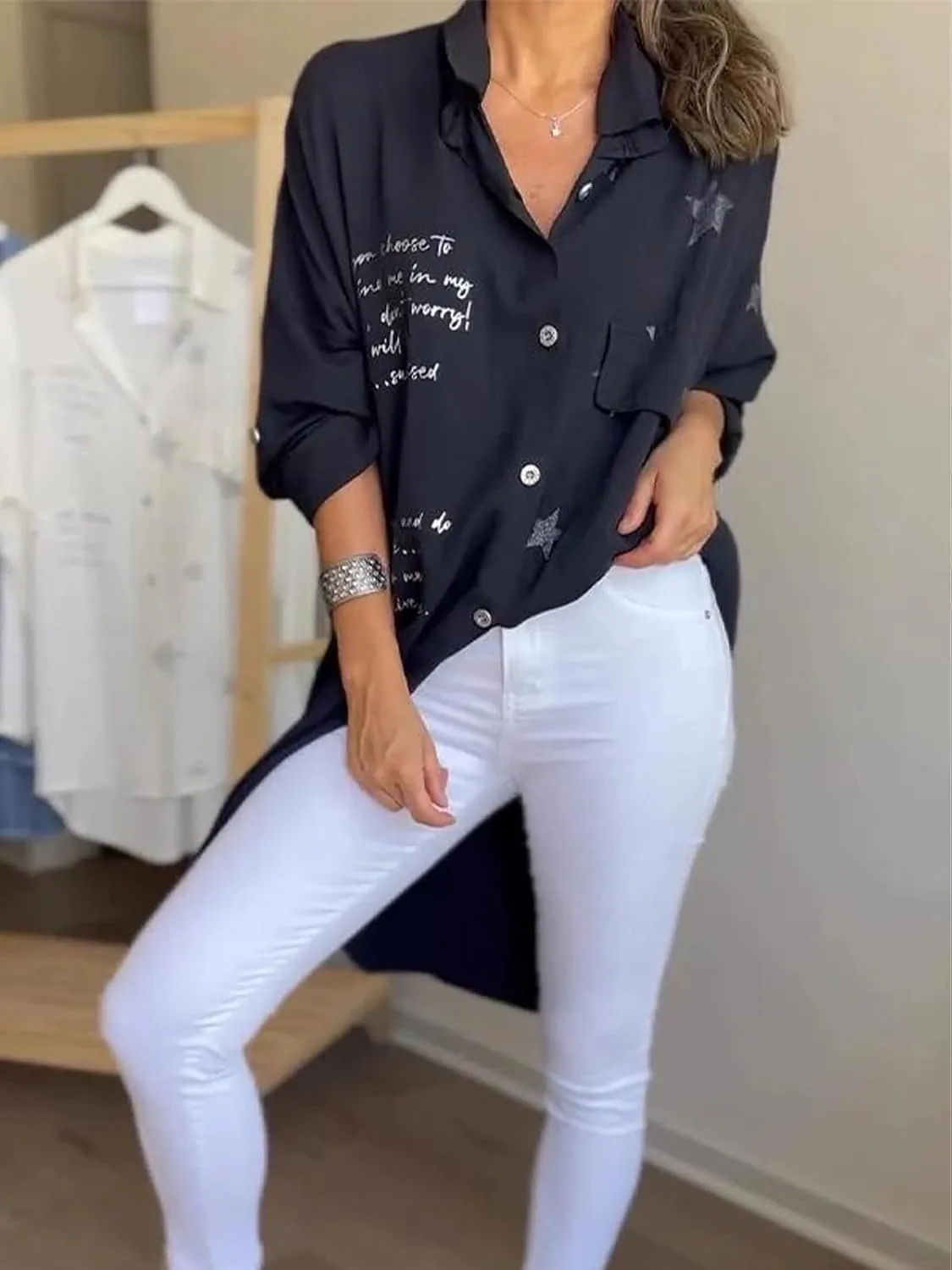 Women Long Denim Jacket Long Sleeve Trench Coat Button Down Casual Lightweight Outfits Coat