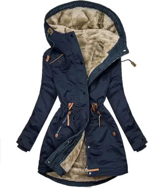 Women Winter Coats 2023 Fashion Thicken Fleece Lined Parkas Anoraks Warm Sherpa Jacket Down Coats with Faux Fur Hood
