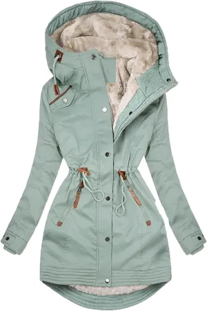 Women Winter Coats 2023 Fashion Thicken Fleece Lined Parkas Anoraks Warm Sherpa Jacket Down Coats with Faux Fur Hood
