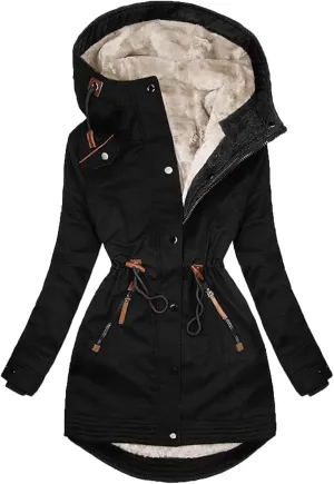 Women Winter Coats 2023 Fashion Thicken Fleece Lined Parkas Anoraks Warm Sherpa Jacket Down Coats with Faux Fur Hood