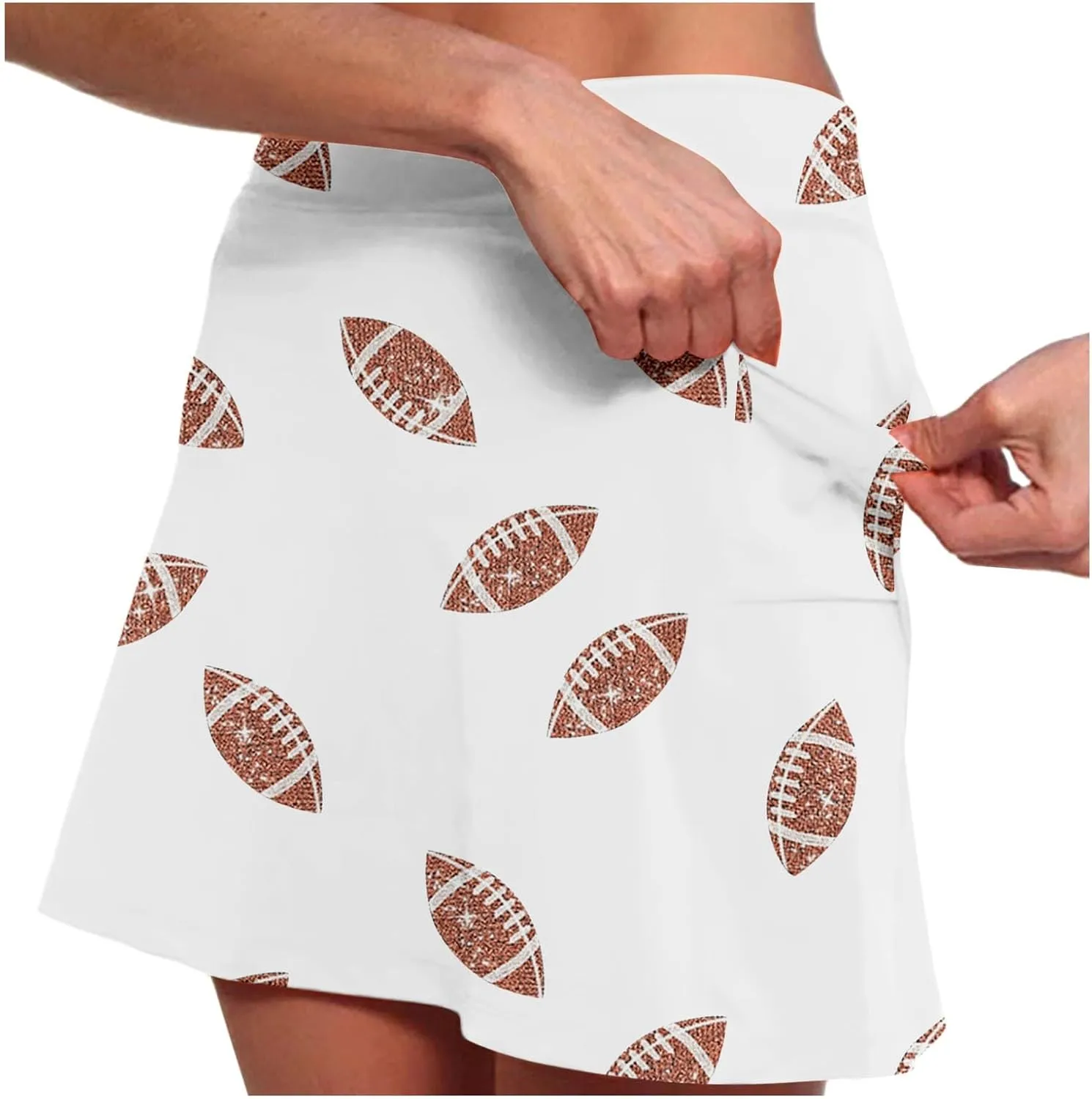 Womens Athletic Skorts Print High Waisted Tummy Control Tennis Skort Golf Yoga Underneath Shorts Skirt with Pockets