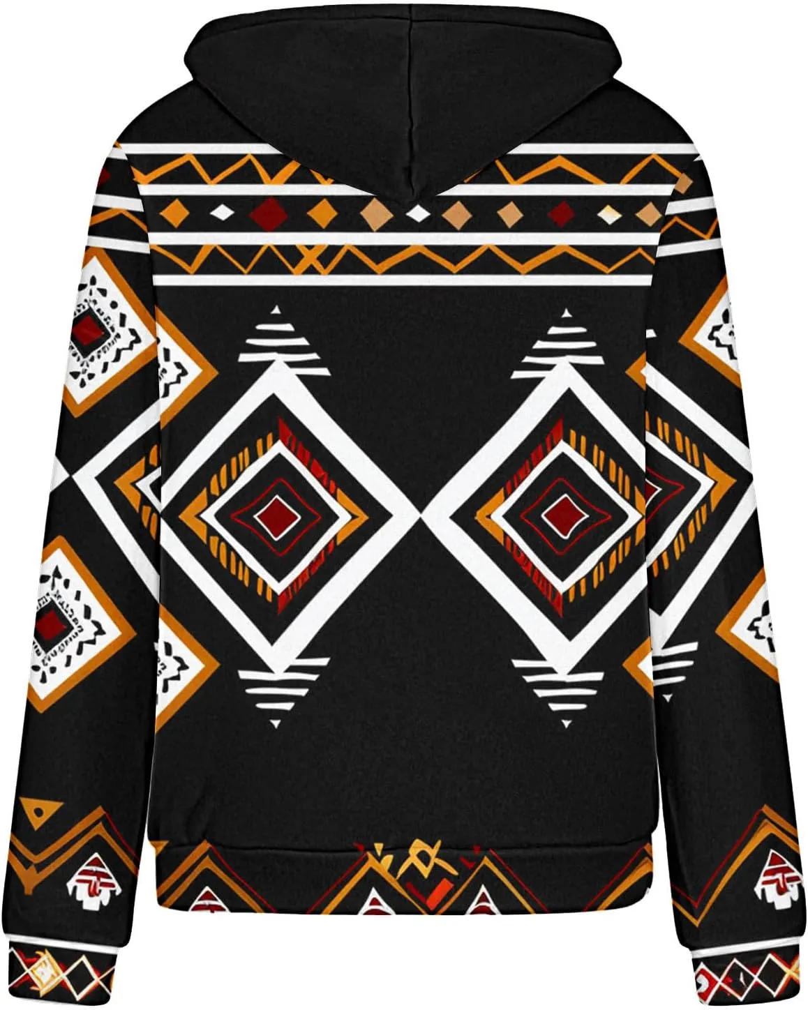 Women's Aztec Ethnic Style Hoodies Sweatshirts Casual Western Print Tops Long Sleeve Pocket Hooded Sweatshirt
