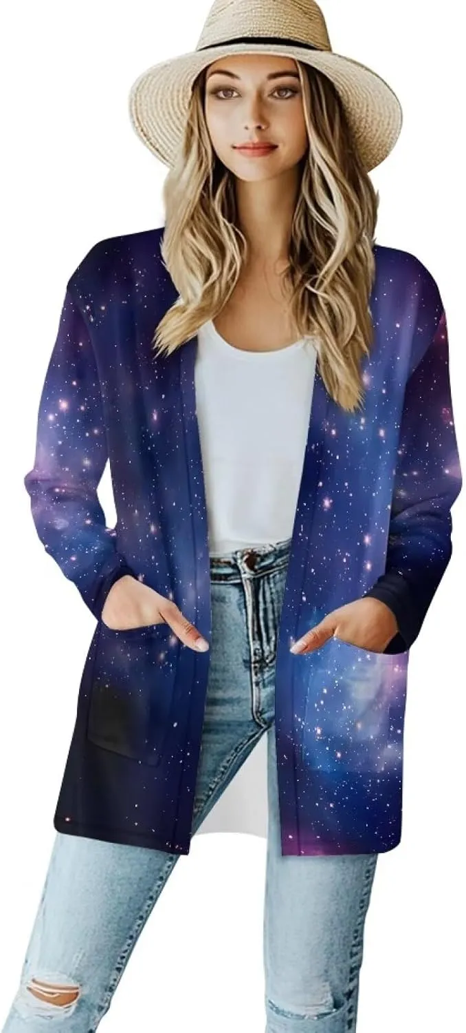 Women's Cardigans Sweaters Long Sleeve Casual Open Front Tops Oversized Stretch Coat Tops Lightweight Fall Jacket